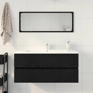 vidaXL Waschbeckenunterschrank in Schwarz Eichen-Optik, 100 cm breit.