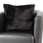 Bestlivings Dekokissen 2er Pack, schwarz, 45x45 cm, auf einem Sessel. Kuscheliges Kissen für Wohnzimmer.