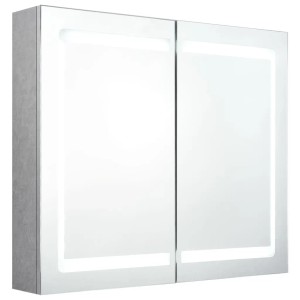vidaXL LED-Spiegelschrank fürs Bad Betongrau 80x12x68 cm 326511