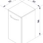Skizze: Fackelmann Bad-Hängeschrank Milano, weiß, 31 cm, mit Maßangaben.