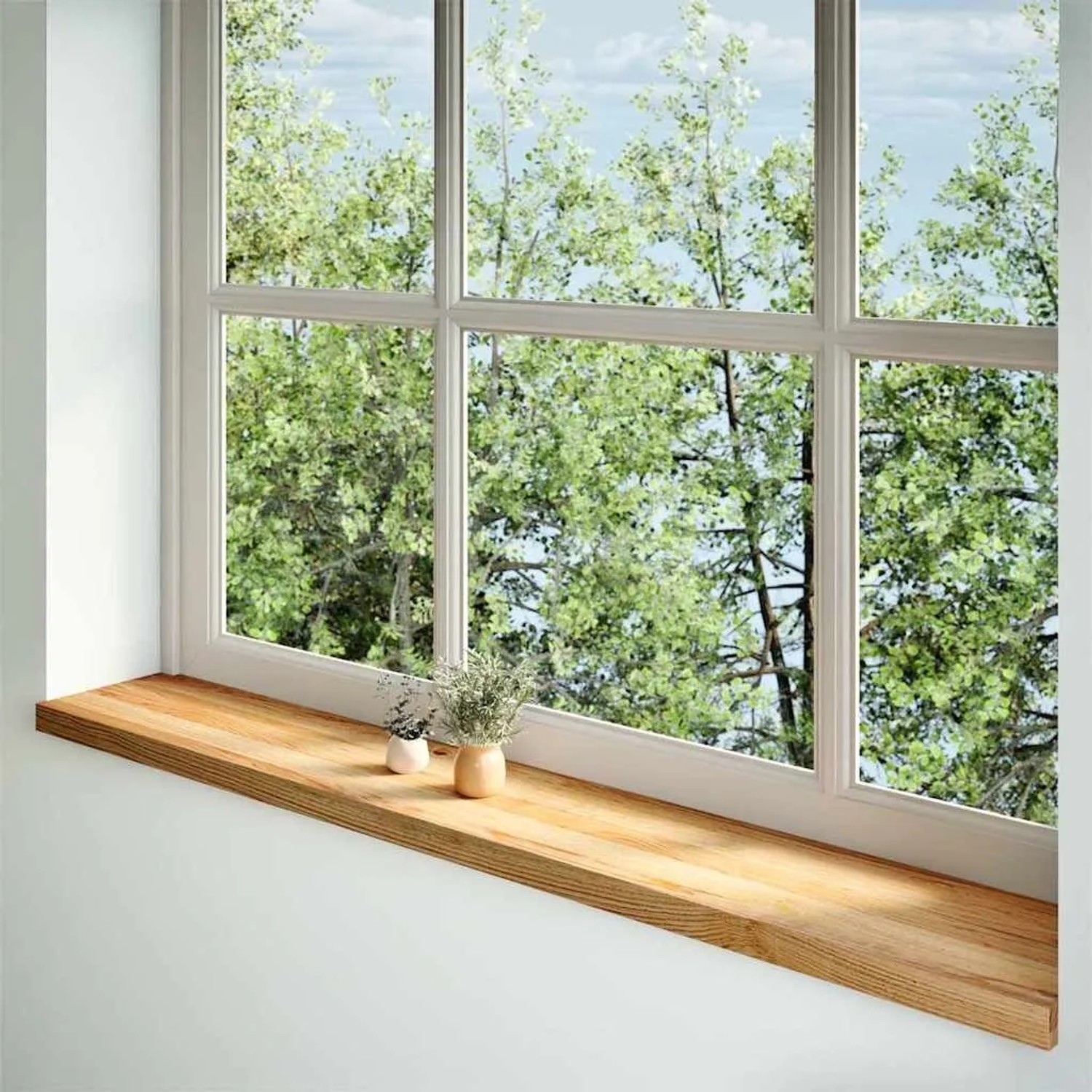 vidaXL Fensterbänke 2 Stk Hellbraun 160x30x2 cm Massivholz Eiche 4009156_2