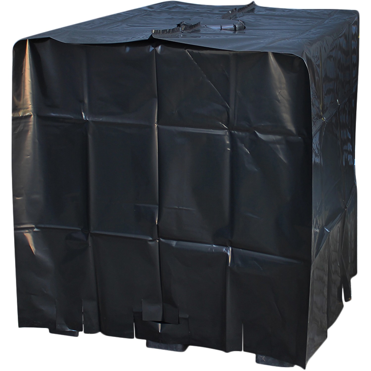 Schwarze UV-Schutzfolie für einen 1000 l IBC-Tank, Zubehör für Regentonnen.