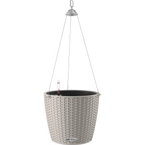 Lechuza Nido Cottage Blumenampel, Ø 27cm, sandbraun, mit Bewässerungssystem.