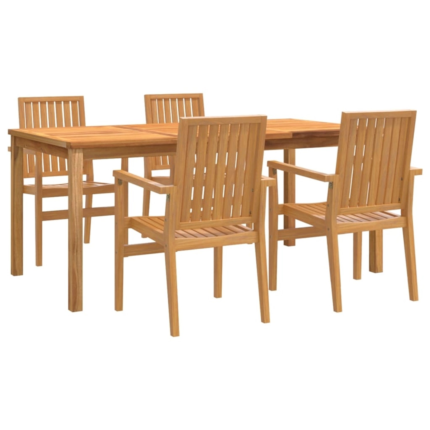 vidaXL 5-Tlg Garten-Essgruppe Massivholz Teak 3157919