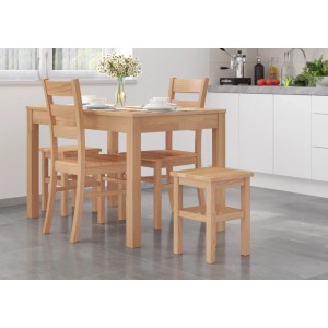 Erst-Holz Massiver Hocker Sitzhocker Buche Natur 32x32x45 cm