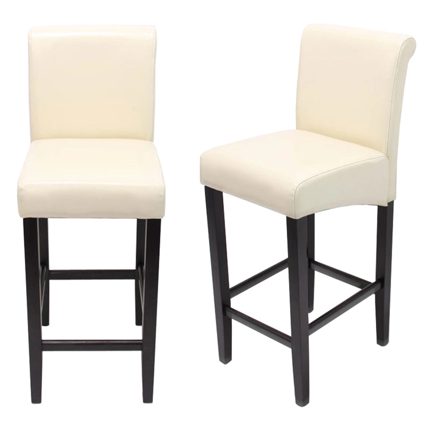 PROREGAL 2er-Set Barhocker Gepolstert Mit Lehne Sitzhöhe 75cm Holz Creme Du günstig online kaufen