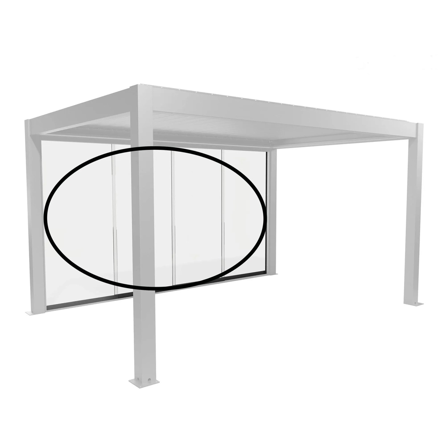 Biohort Glasschiebewand Klarglas Gr. 4m Quarzgrau-Metallic Pergola