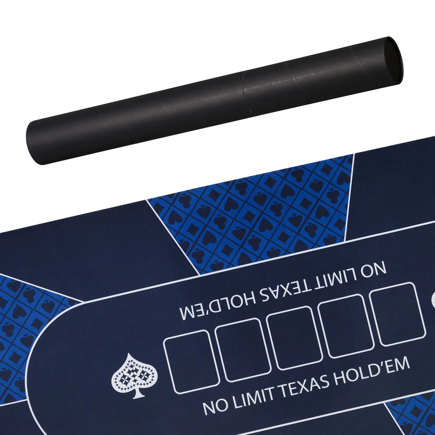 Relaxdays Pokermatte Polyester Gummi Blau Rutschfest Wasserdicht 120 cm x 60 cm 1 kg_5