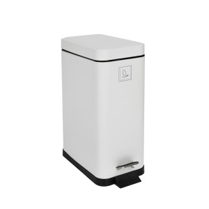 Weißer Svita Treteimer STM10, 10L mit Softclose-Deckel und Inneneimer.