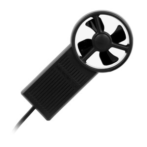 PCE Instruments Flügelradanemometer 007, ein Messwerkzeug zur Bestimmung von Luftgeschwindigkeit und Temperatur.