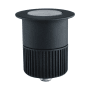 Schwarzer ENOVALITE LED Bodeneinbaustrahler/Gartenstrahler, 5W, warmweiß, IP67.