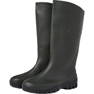 Dunlop Herren-Schachtstiefel aus PVC, grün, Größe 42. Wasserdichte Gummistiefel für Garten und Beruf.