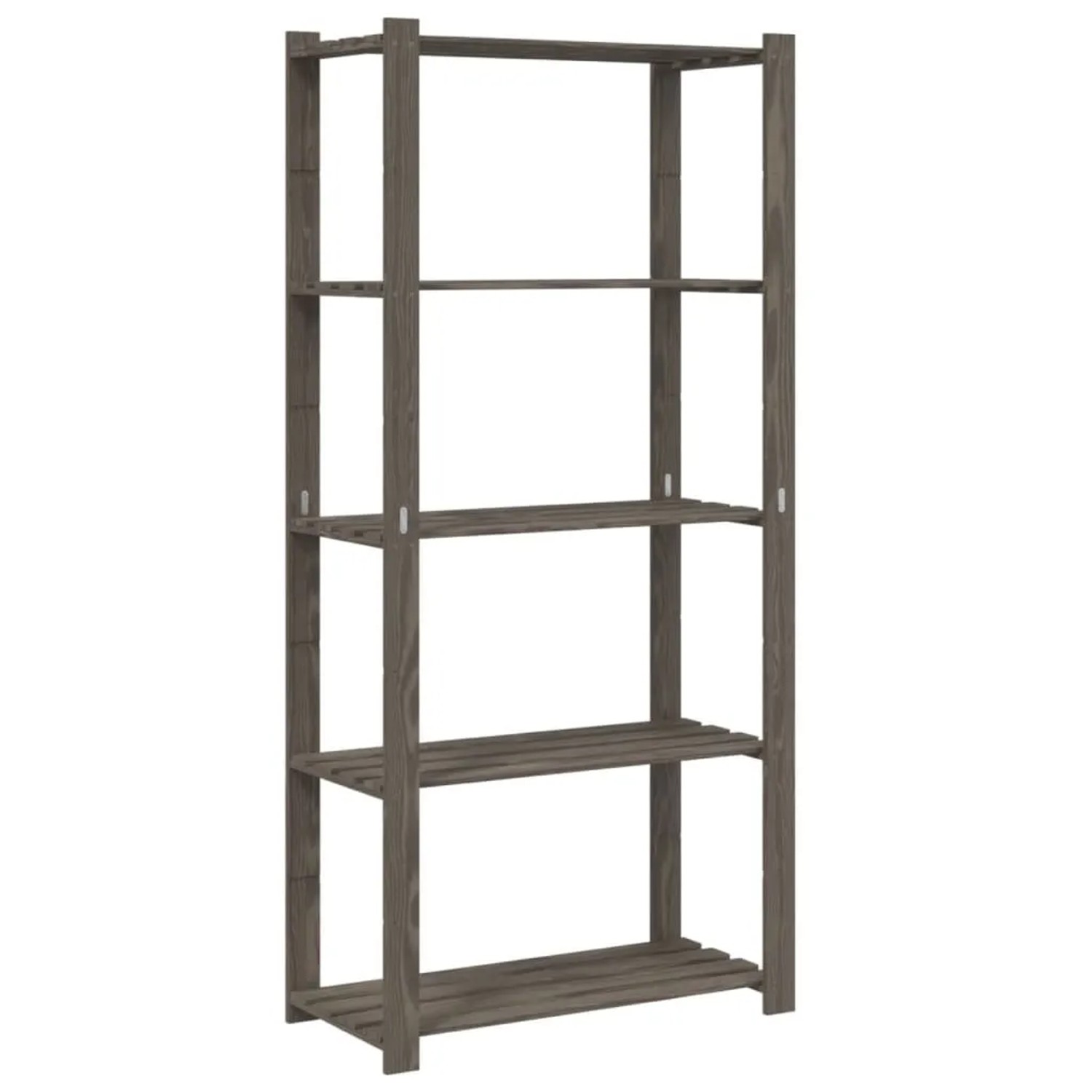 vidaXL Lagerregal mit 5 Böden Grau 80x38x170 cm Massivholz Kiefer 373385