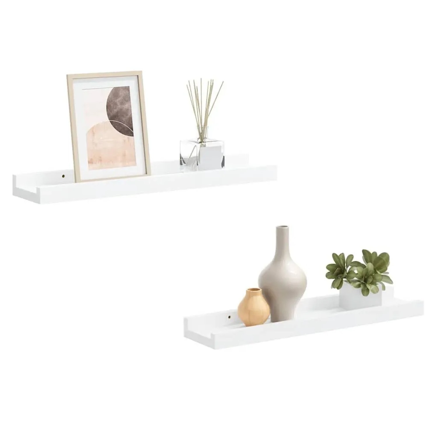 vidaXL Bilderleisten 2 Stk Weiß 40x9x3 cm MDF 323928