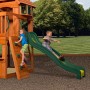 Backyard Discovery Spielturm Atlantic mit Rutsche und Kletterwand im Garten.