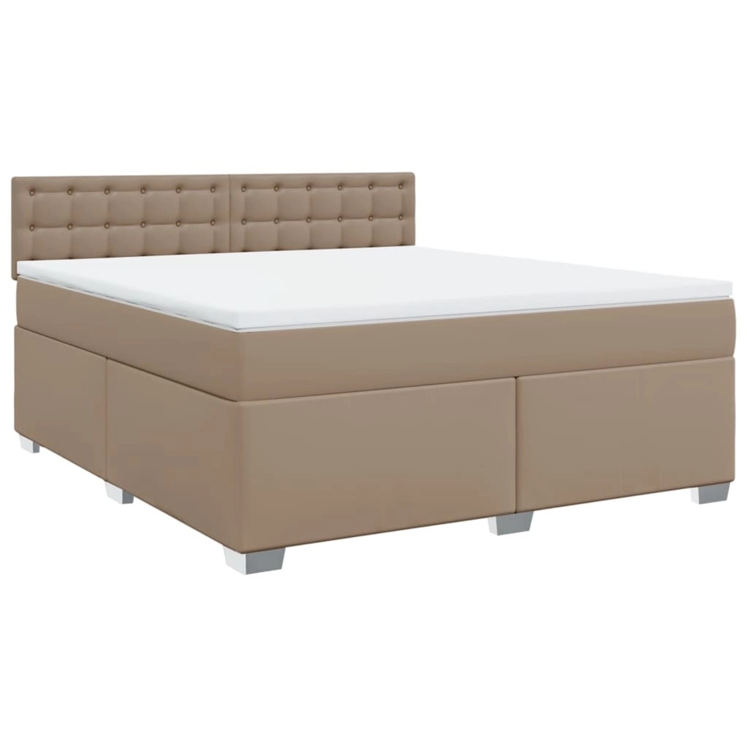 vidaXL Boxspringbett mit Matratze Cappuccino-Braun 180x200 cm Kunstleder 32 günstig online kaufen