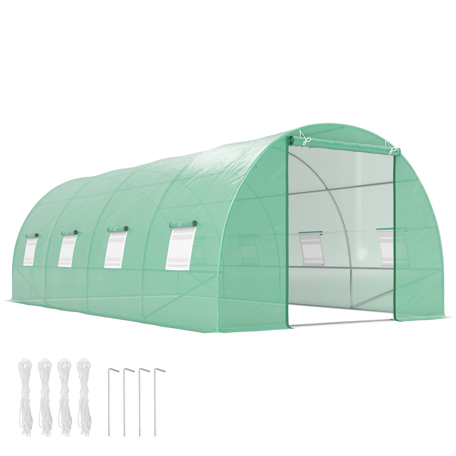 Outsunny Foliengewächshaus Folientunnel mit Fenster 595 x 300 x 200 cm günstig online kaufen