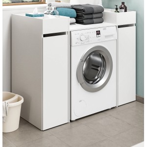 Inn.Furn Waschmaschinenumbau Weiß Set 3-teilig 124 x 101 cm Flexy