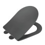 Wenko WC-Sitz Galati in Anthrazit: Ultraflacher Duroplast WC-Sitz in D-Form mit Absenkautomatik.