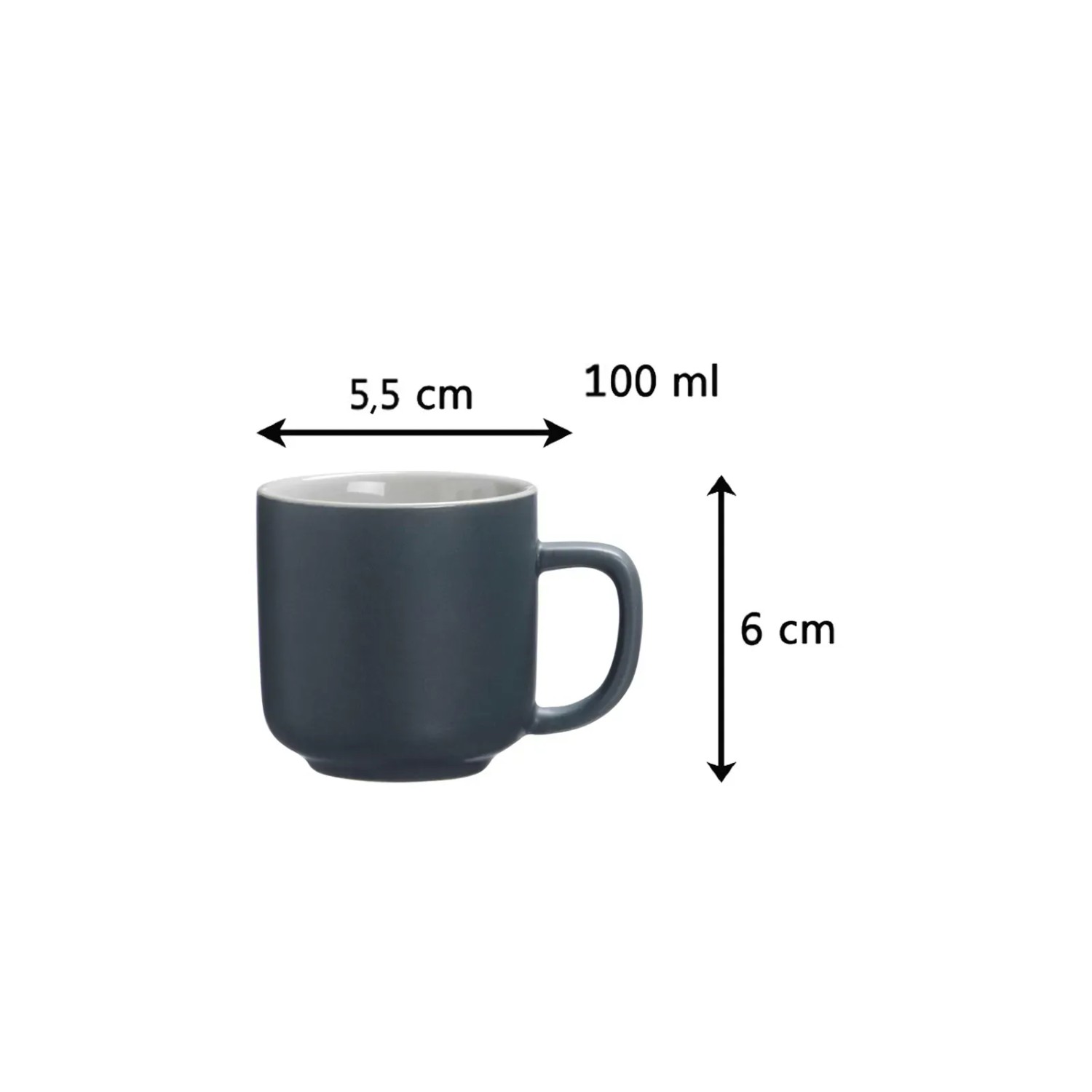 Ritzenhoff & Breker Set Di 4 Tazze Da Caffè Jasper, Grigio/Blu, 285 Ml, In Gres, Lavabili In Lavastoviglie