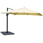 Großer MCW Ampelschirm 3x3m in Creme mit Aluminiumgestell und stabilem Bodenkreuz für Garten und Terrasse.