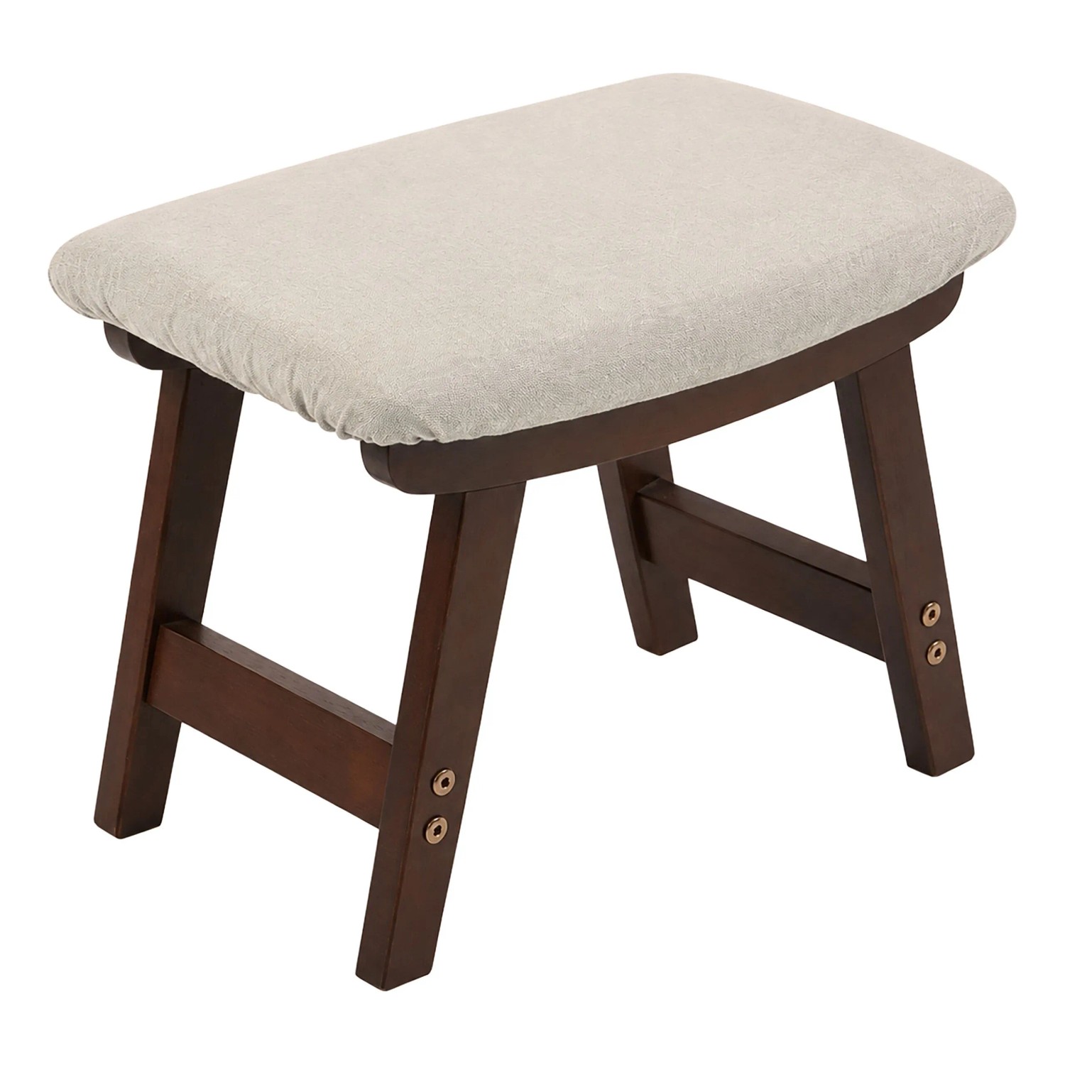 Relaxdays Fußhocker Leinen Buchenholz Beige Gepolstert Stabil