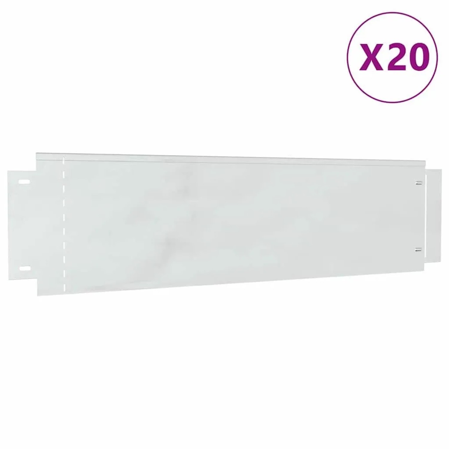 vidaXL Rasenkanten 20 Stk Silber 100 x 25 x 0,07 cm Verzinkter Stahl 3368296