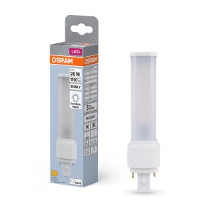 Osram LED-Leuchtmittel G24d-3 in Röhrenform, 9W, mit Verpackung.