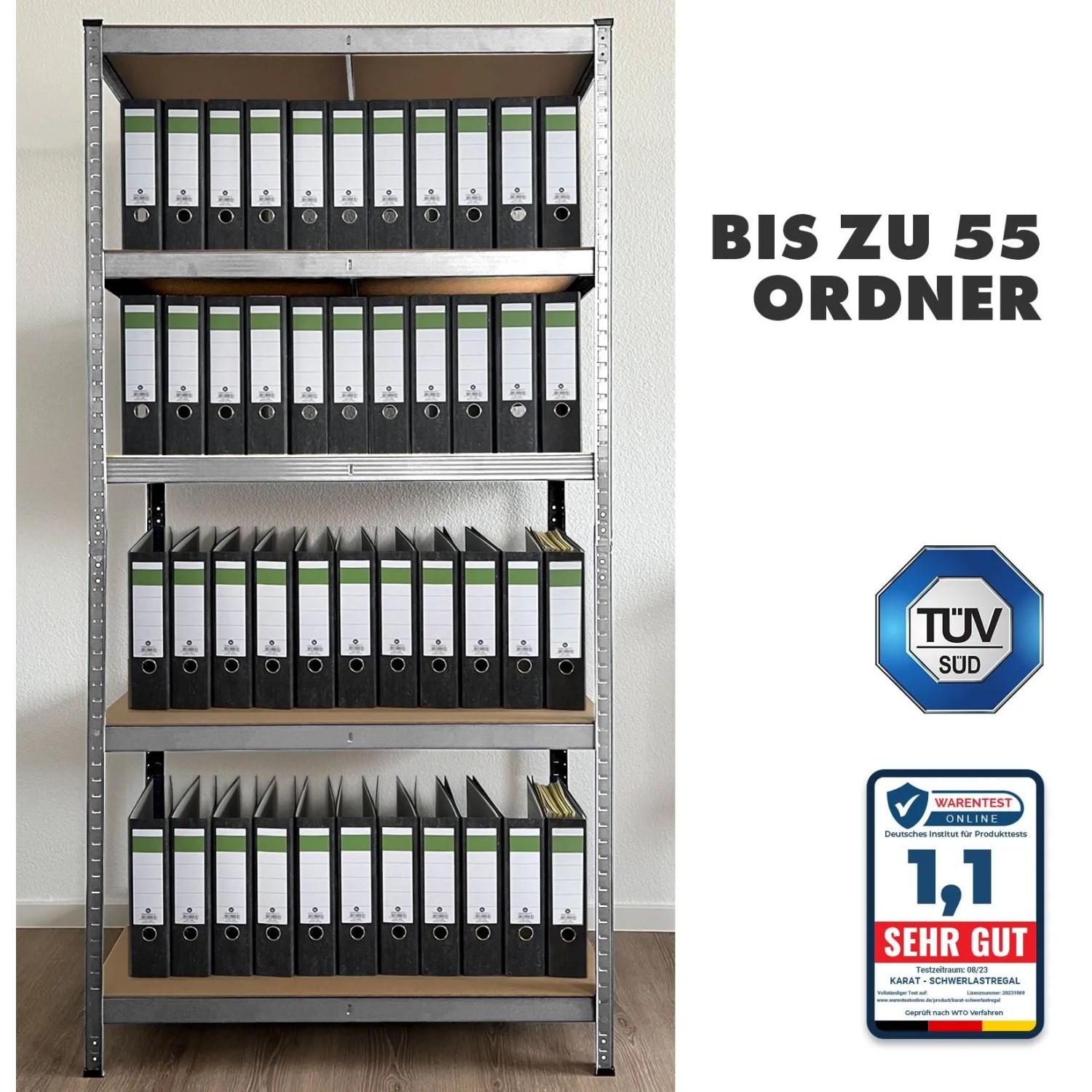 KARAT Schwerlastregal Lakota 2er Set Traglast bis 875 kg Verzinkt 200 x 120 x 60 cm_4