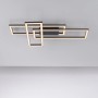 Moderne, schwarze LED-Deckenleuchte Iven (65x34,8 cm) mit geometrischem Design für Wohnräume.