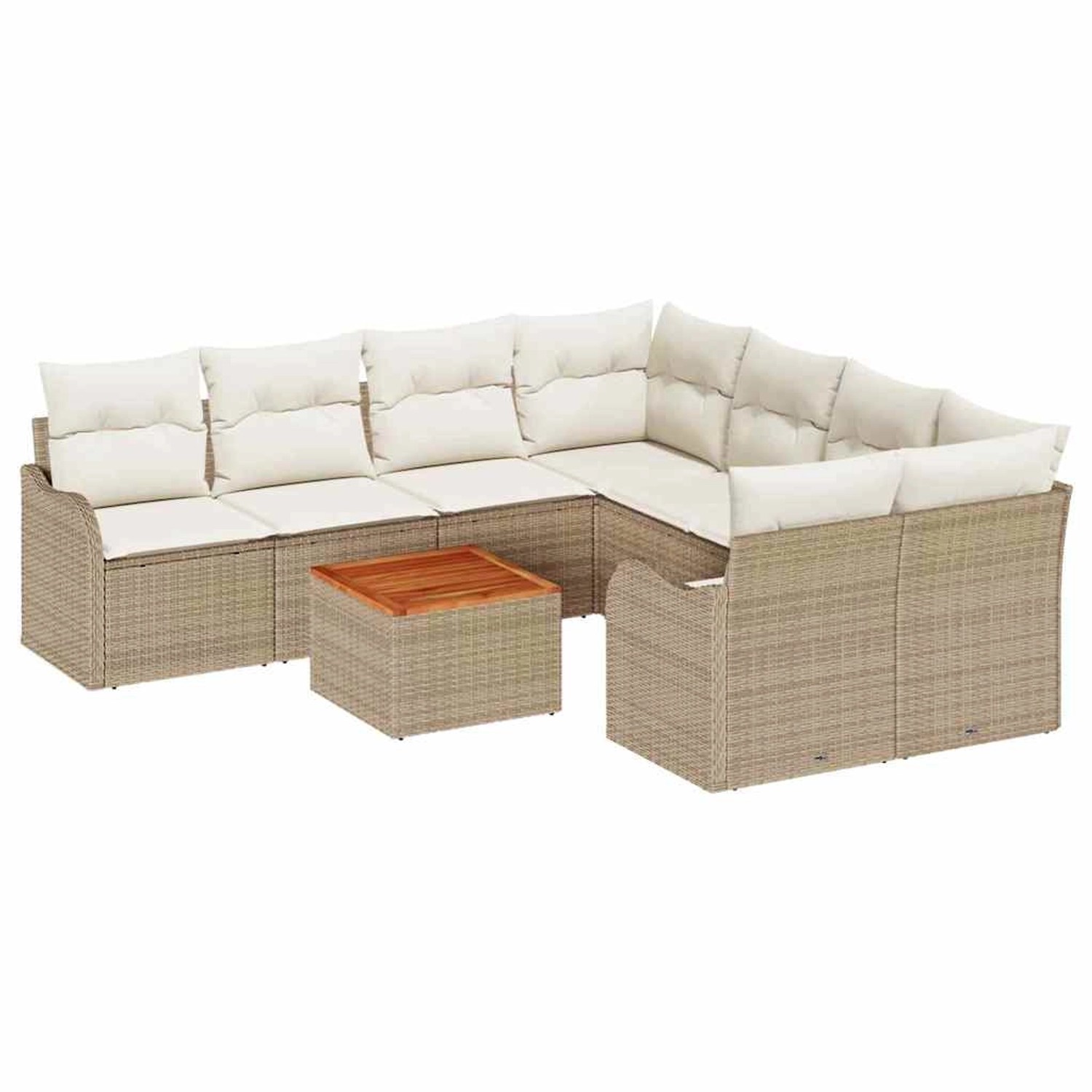 vidaXL Garten-Sofa-Set 9-Tlg Beige Weiß 3356104 günstig online kaufen