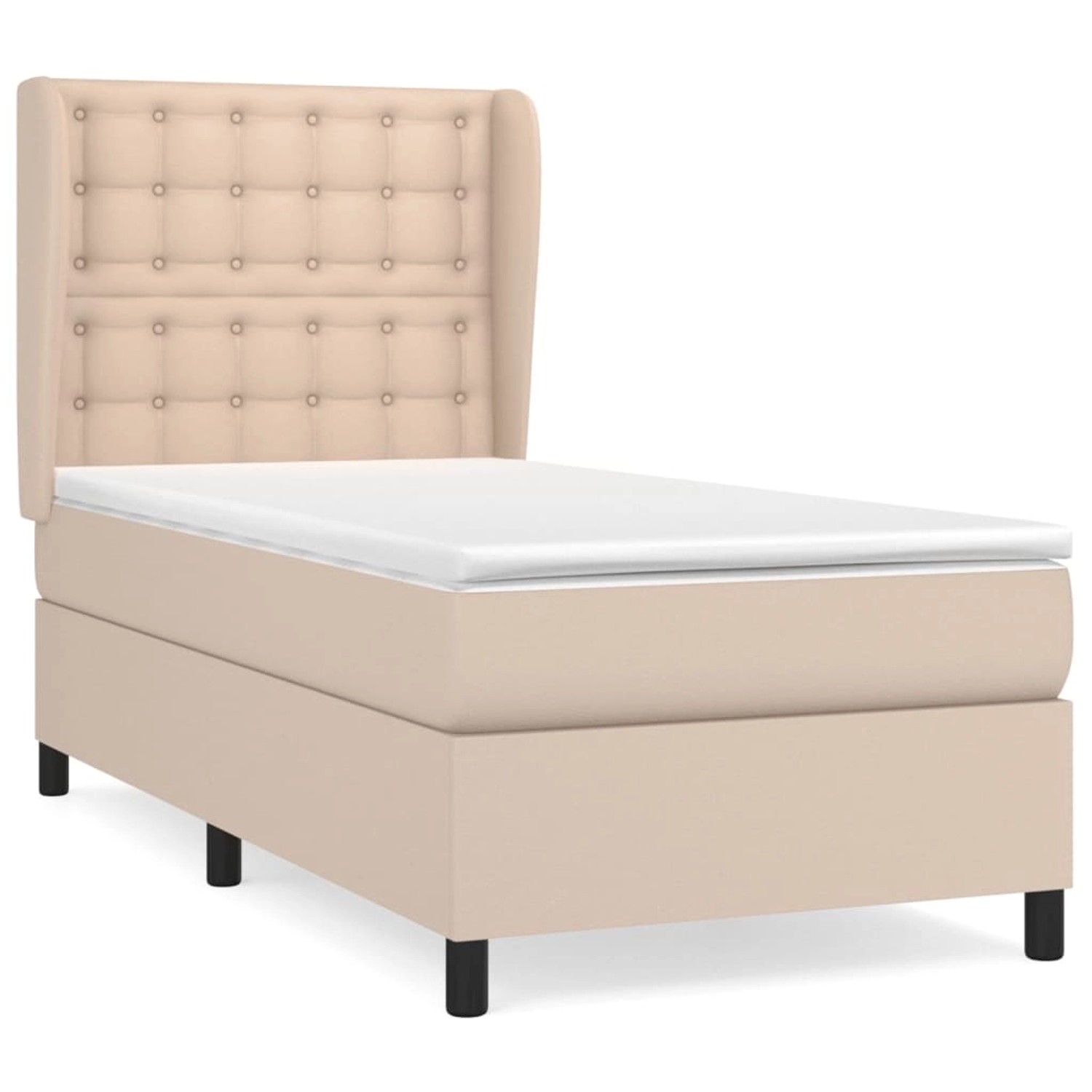 vidaXL Boxspringbett mit Matratze Cappuccino-Braun 90x190cm Kunstleder 3129 günstig online kaufen