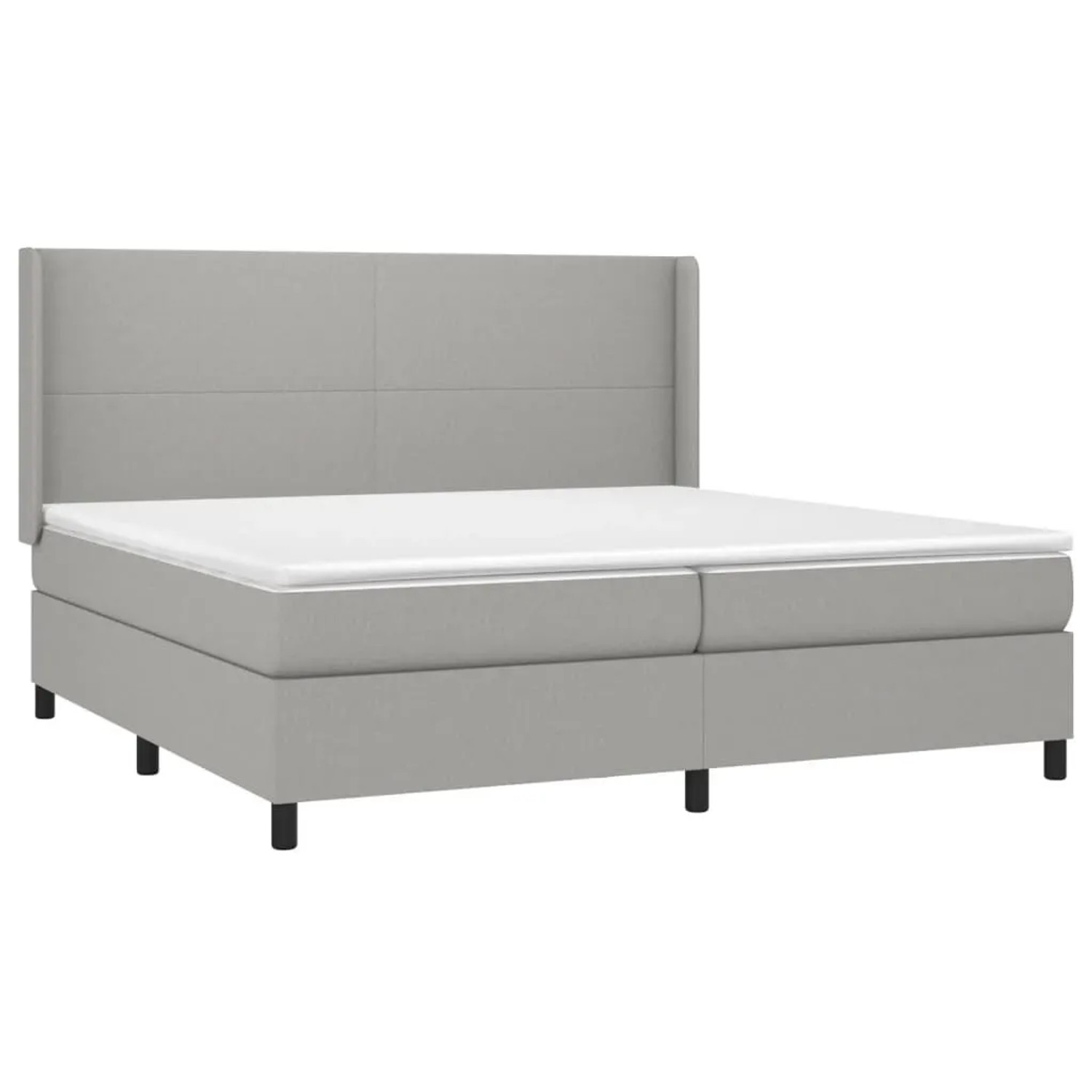 vidaXL Boxspringbett mit Matratze & LED Hellgrau 200x200 cm Stoff 3138181 günstig online kaufen