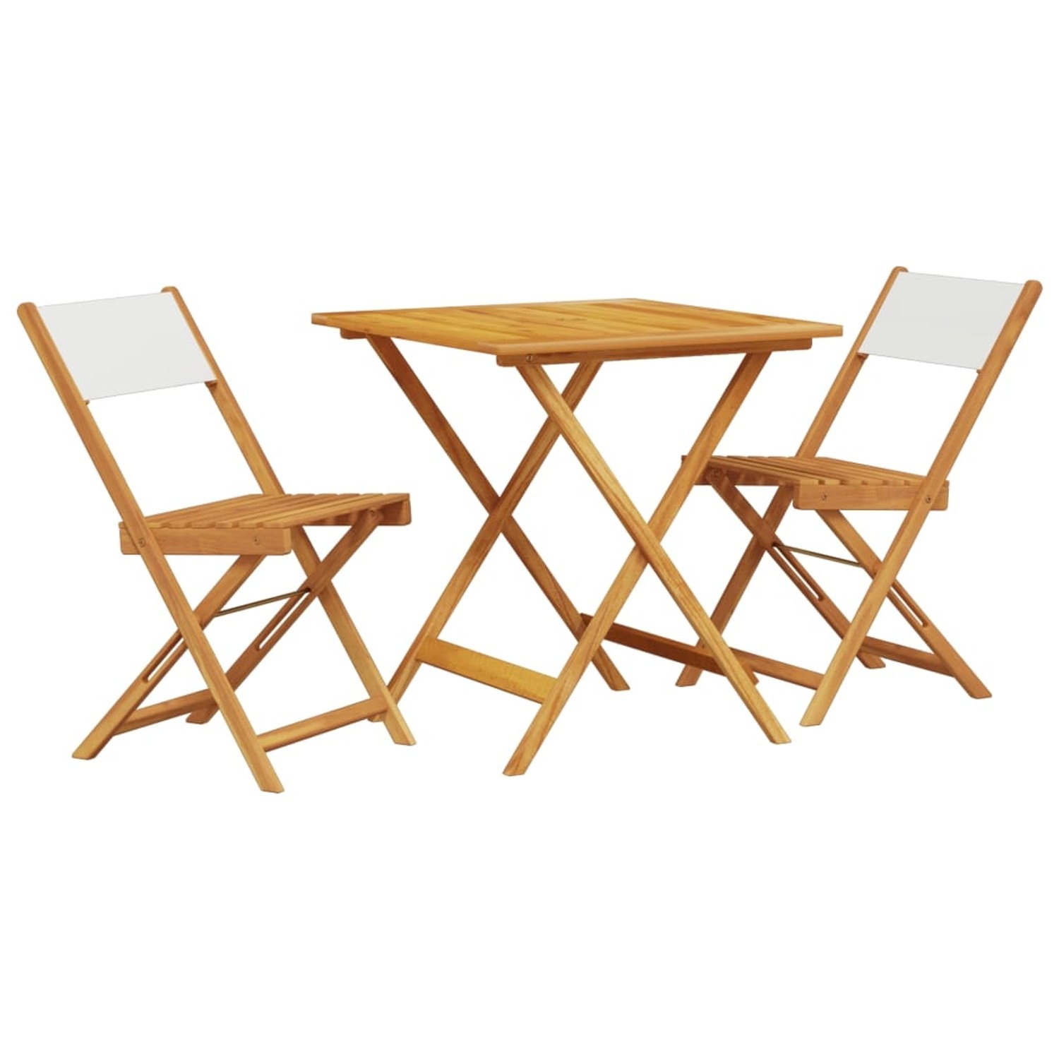 Thumbnail - vidaXL 3-tlg Bistro-Set CremeWeiß Stoff und Massivholz Modell 5