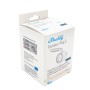 Shelly Outdoor Plug S Gen3 im Karton, ein smarter Stecker für die Hausautomation.