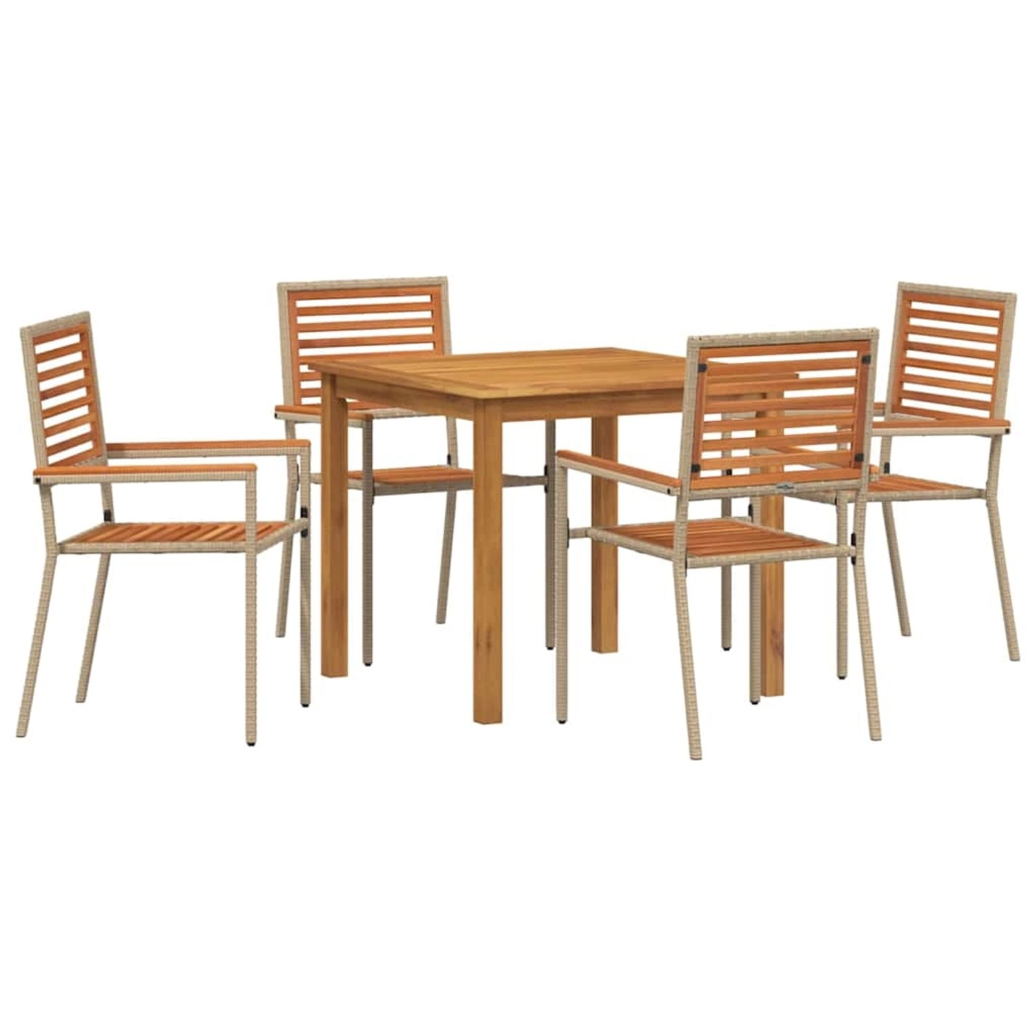 vidaXL Garten Essgruppe 5-Tlg Beige Poly Rattan 3365516 günstig online kaufen