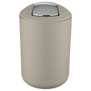 Wenko Schwingdeckeleimer Brasil, 6,5 l, Taupe. Kosmetikeimer mit Schwingdeckel.