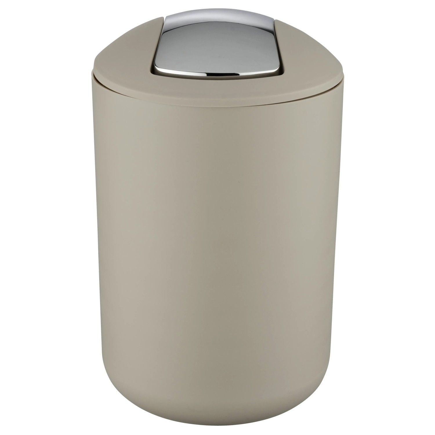Wenko Schwingdeckeleimer Brasil, 6,5 l, Taupe. Kosmetikeimer mit Schwingdeckel.