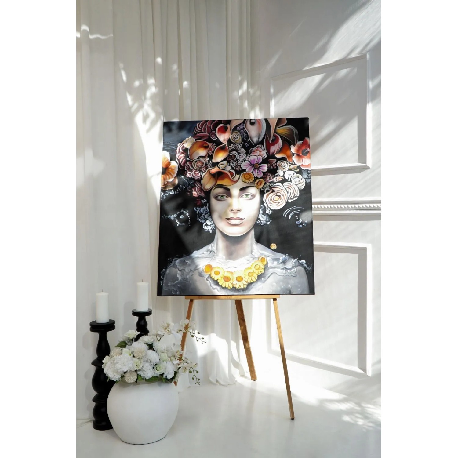 DELUKE Bild FABIAN Teak Mehrfarbig 120x4x100cm Wandbild Wohnzimmerbild Dekobild Flur Büro