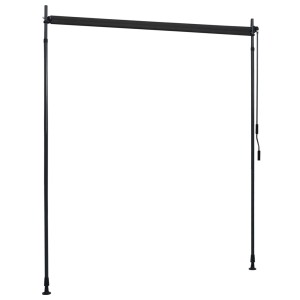 vidaXL Außenrollo, 200x270 cm, Anthrazit, mit Handkurbel und verstellbaren Pfosten für Balkon & Terrasse.