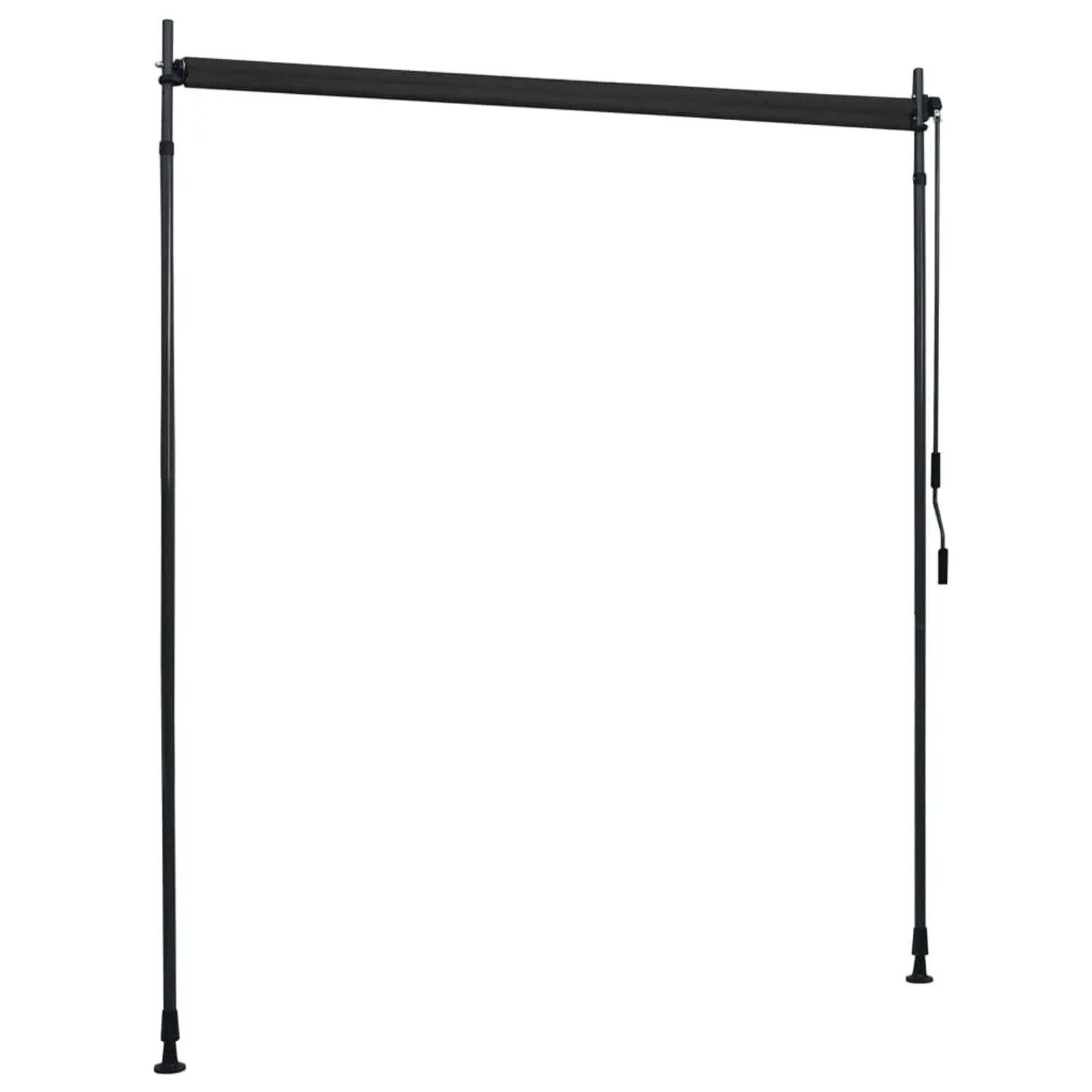 vidaXL Außenrollo, 200x270 cm, Anthrazit, mit Handkurbel und verstellbaren Pfosten für Balkon & Terrasse.