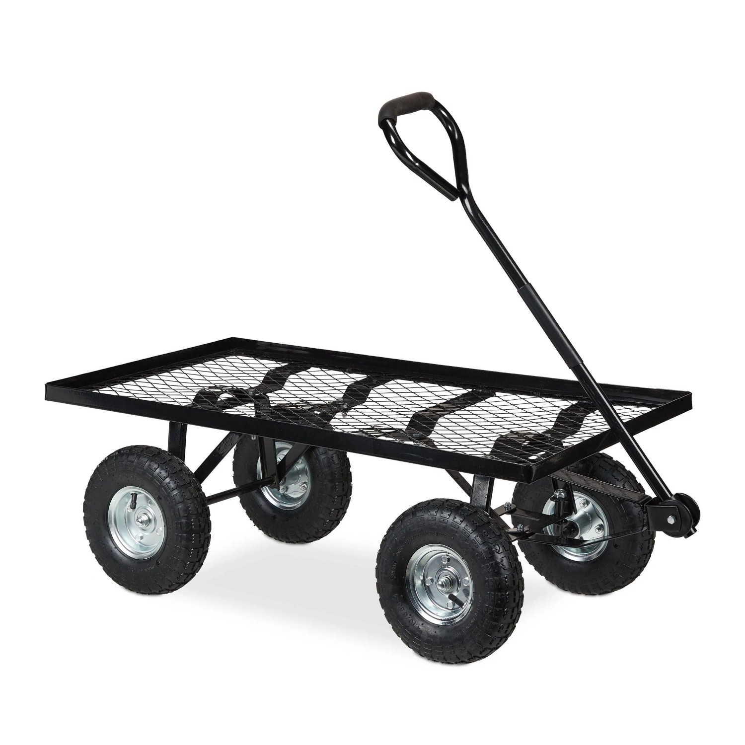 Relaxdays Handwagen Stahl Schwarz 200 kg 95 cm x 51 cm x 34,5 cm 14,6 kg