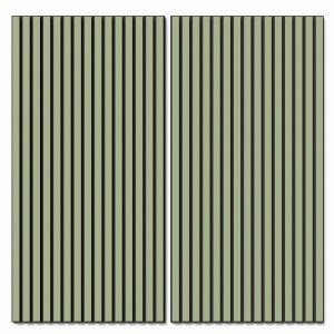 2er Set Akustikpaneel Lino Pistacio, 60x120cm, MDF/Filz schwarz, für Wand & Decke.