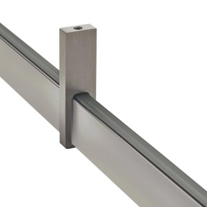 SOTECH Schrankstangenlager NANO Mittelträger Unterbau Aluminium Massiv 75 x 20 x 10 mm für Designer Schrankrohr Titanoptik