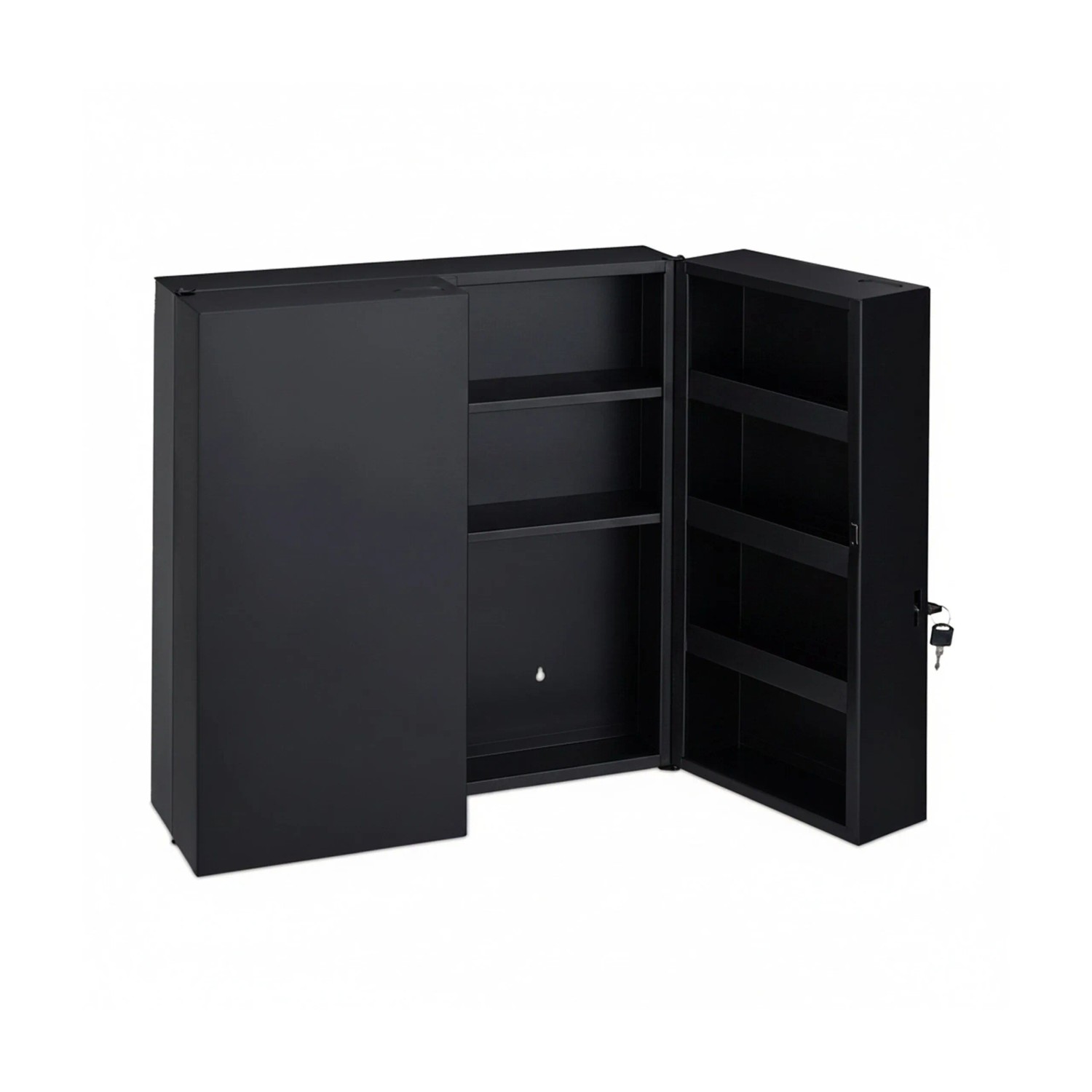 Relaxdays Medizinschrank Stahl Anthrazit Abschließbar 53,5 cm x 53 cm x 19 cm, 5,5 kg