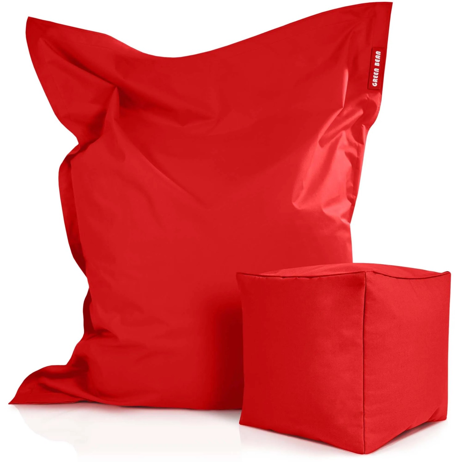 Green Bean Sitzhocker 2er Set Square XXL + Dice 140 x 180 x 25 cm Wetterfest Rot