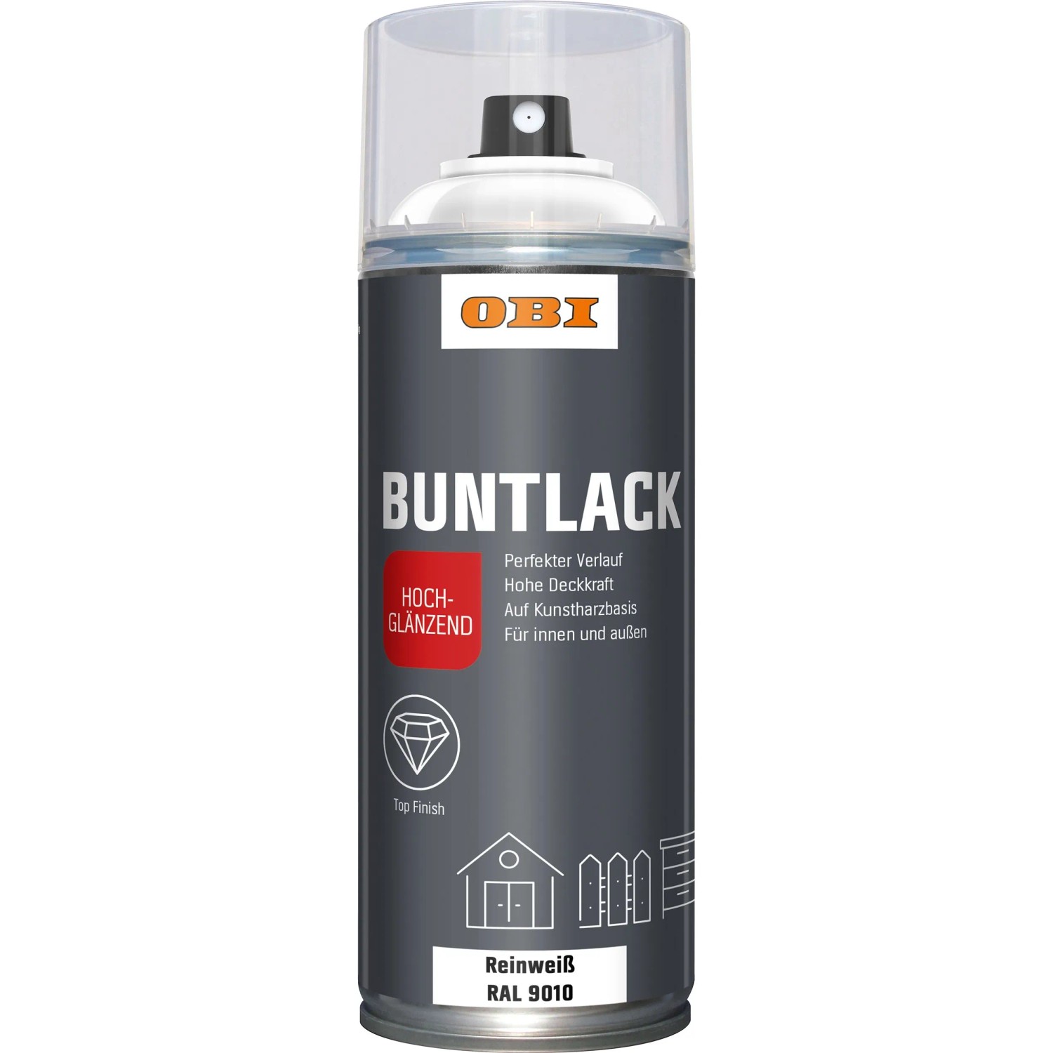 OBI Buntlack Spray RAL 9010 Reinweiß hochglänzend 400 ml