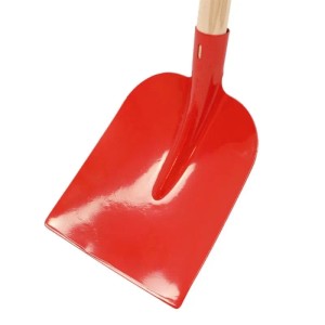 Rote Galaflor Holsteiner Sandschaufel mit pulverbeschichtetem Stahlblatt und Buchenholzstiel für Gartenarbeiten.