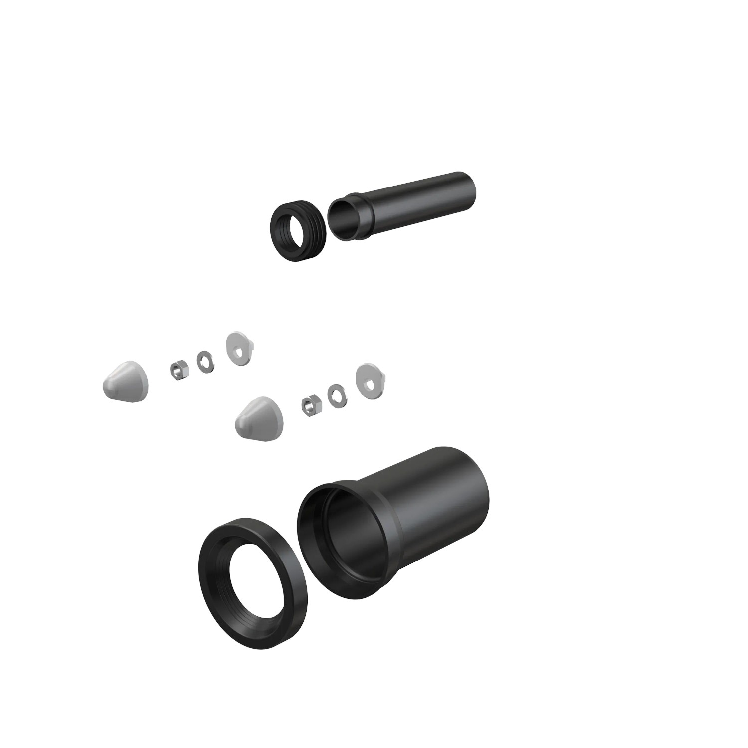 Alcadrain WC-Zubehörset DN110, 200 mm, PE/PP, schwarz.