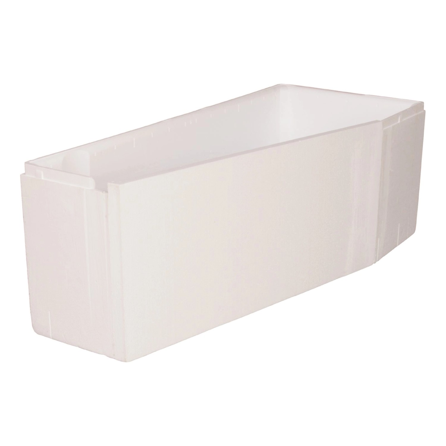 Calmwaters Raumsparwanne 160x70 cm, linke Ausführung, mit Wannenträger und Ablaufgarnitur.